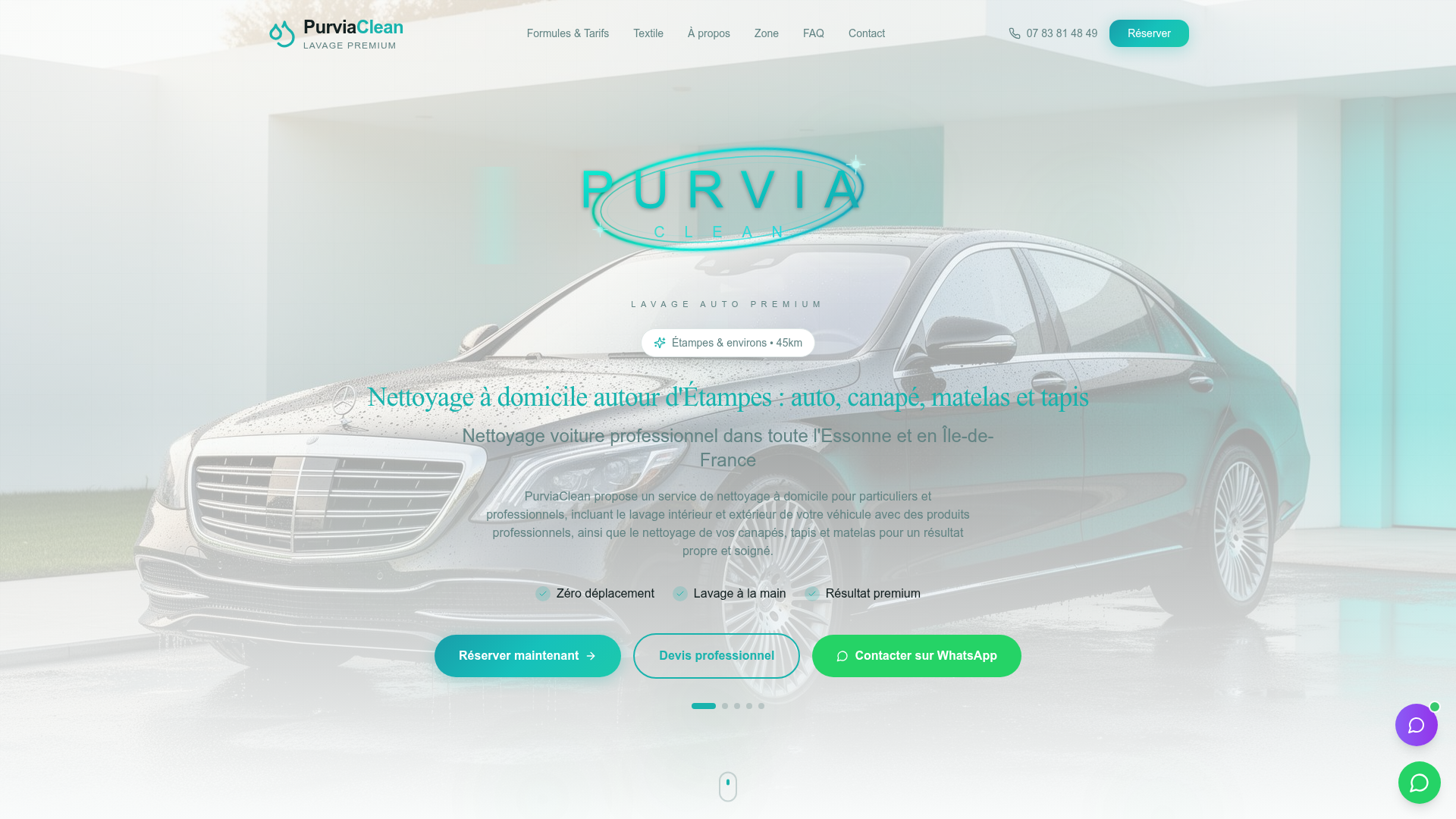 Aperçu du site PurviaClean